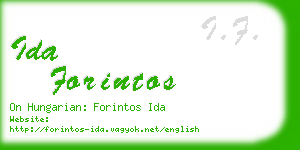 ida forintos business card